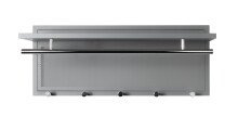 Wandgarderobe >55156< 5 Haken, 1 Stange, in verchromt / grau - 75x30x26 (BxHxT)
