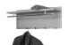 Wandgarderobe >55156< 5 Haken, 1 Stange, in verchromt / grau - 75x30x26 (BxHxT)