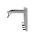Wandgarderobe >55156< 5 Haken, 1 Stange, in verchromt / grau - 75x30x26 (BxHxT)