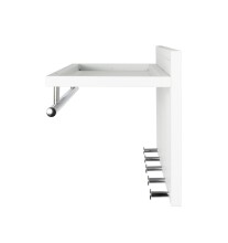 Wandgarderobe >55356< 5 Haken, 1 Stange, in verchromt / weiß - 75x30x26 (BxHxT)