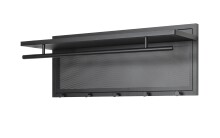 Wandgarderobe >55556< 5 Haken, 1 Stange, schwarz,...