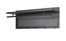 Wandgarderobe >55556< 5 Haken, 1 Stange, schwarz,...