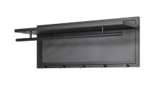 Wandgarderobe >55556< 5 Haken, 1 Stange, schwarz,...