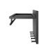 Wandgarderobe >55556< 5 Haken, 1 Stange, schwarz, Metall, Stahlrohr - 75x30x26cm (BxHxT)
