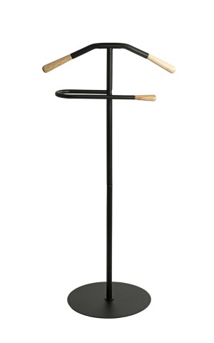 Herrendiener >59522< in natur, schwarz, Metall - 50x105x34cm (BxHxT)