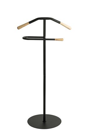 Herrendiener >59522< in natur, schwarz, Metall - 50x105x34cm (BxHxT)