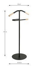 Herrendiener >59522< in natur, schwarz, Metall - 50x105x34cm (BxHxT)