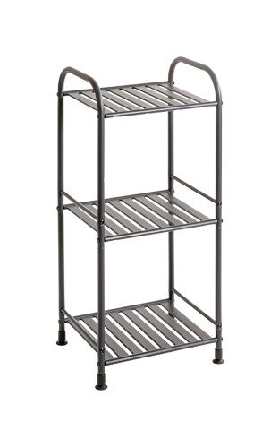 Regal >59823< 3 Ablagen, in anthrazit, Metall, Stahlrohr - 33x78x28cm (BxHxT)