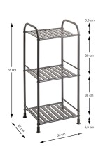 Regal >59823< 3 Ablagen, in anthrazit, Metall, Stahlrohr - 33x78x28cm (BxHxT)