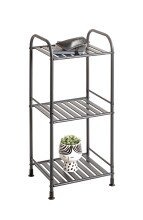 Regal >59823< 3 Ablagen, in anthrazit, Metall, Stahlrohr - 33x78x28cm (BxHxT)