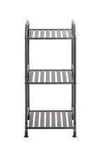 Regal >59823< 3 Ablagen, in anthrazit, Metall, Stahlrohr - 33x78x28cm (BxHxT)