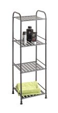 Regal >59824< 4 Ablagen, in anthrazit, Metall, Stahlrohr - 33x108x28cm (BxHxT)