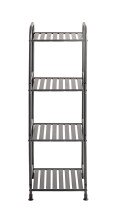 Regal >59824< 4 Ablagen, in anthrazit, Metall, Stahlrohr - 33x108x28cm (BxHxT)