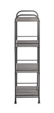 Regal >59824< 4 Ablagen, in anthrazit, Metall, Stahlrohr - 33x108x28cm (BxHxT)