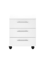 Rollcontainer >Ben< 3 Schubladen, 4 Rollen, in Weiß - 40x56x39cm (BxHxT)