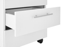 Rollcontainer >Ben< 3 Schubladen, 4 Rollen, in Weiß - 40x56x39cm (BxHxT)