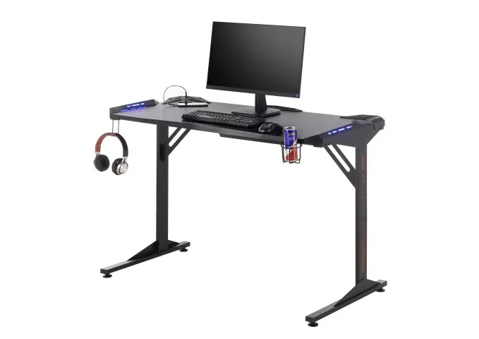 Gamingtisch >BC 3110< LED-Wechselbeleuchtung, in Schwarz / Carbonoptik - 119x76x60cm (BxHxT)