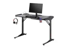 Gamingtisch >BC 3110< LED-Wechselbeleuchtung, in Schwarz / Carbonoptik - 119x76x60cm (BxHxT)