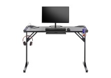 Gamingtisch >BC 3110< LED-Wechselbeleuchtung, in Schwarz / Carbonoptik - 119x76x60cm (BxHxT)