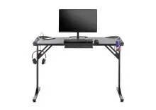 Gamingtisch >BC 3110< LED-Wechselbeleuchtung, in Schwarz / Carbonoptik - 119x76x60cm (BxHxT)