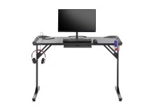 Gamingtisch >BC 3110< LED-Wechselbeleuchtung, in Schwarz / Carbonoptik - 119x76x60cm (BxHxT)