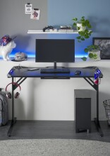 Gamingtisch >BC 3110< LED-Wechselbeleuchtung, in Schwarz / Carbonoptik - 119x76x60cm (BxHxT)