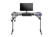 Gamingtisch >BC 3110< LED-Wechselbeleuchtung, in Schwarz / Carbonoptik - 119x76x60cm (BxHxT)