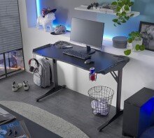 Gamingtisch >BC 3110< LED-Wechselbeleuchtung, in Schwarz / Carbonoptik - 119x76x60cm (BxHxT)