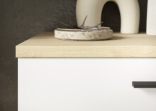 Kompaktgarderobe >Malaga< 2 Türen, 1 Schub, Spiegel, Eiche Dekor / Weiß - 105x188x38cm (BxHxT)