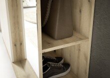 Kompaktgarderobe >Malaga< Türen, 1 Schub, Spiegel, Eiche Dekor / Cashmere - 105x188x38cm (BxHxT)