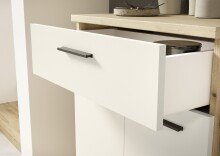 Kompaktgarderobe >Malaga< Türen, 1 Schub, Spiegel, Eiche Dekor / Cashmere - 105x188x38cm (BxHxT)