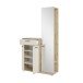 Kompaktgarderobe >Malaga< Türen, 1 Schub, Spiegel, Eiche Dekor / Cashmere - 105x188x38cm (BxHxT)