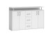 Anrichte >Drift< 4 Türen, 4 Shübe, in Weiß - 139x90x34cm (BxHxT)