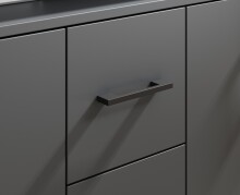 Anrichte >Drift< 4 Türen, 4 Schubladen, in Anthrazit - 139x90x34cm (BxHxT)