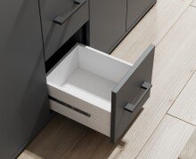 Anrichte >Drift< 4 Türen, 4 Schubladen, in Anthrazit - 139x90x34cm (BxHxT)