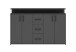 Anrichte >Drift< 4 Türen, 4 Schubladen, in Anthrazit - 139x90x34cm (BxHxT)
