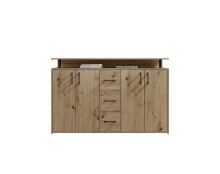 Anrichte >Drift< 4 Türen, 4 Schübe, Artisan Eiche Dekor - 139x90x34cm (BxHxT)
