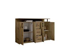 Anrichte >Drift< 4 Türen, 4 Schübe, Artisan Eiche Dekor - 139x90x34cm (BxHxT)