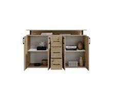 Anrichte >Drift< 4 Türen, 4 Schübe, Artisan Eiche Dekor - 139x90x34cm (BxHxT)