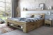 Massivholzbett >Link< Regal / Schubkästen, Liegefl. 140x200, Wildeiche - 145x88x215 (BxHxT)