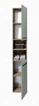 Hochschrank >Vista < 2 Türen, 6 Fächer, schilfgrün / viking oak Dekor - 34x190x31cm (BxHxT)