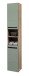 Hochschrank >Vista < 2 Türen, 6 Fächer, schilfgrün / viking oak Dekor - 34x190x31cm (BxHxT)