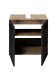 Waschbeckenunterschrank >Vista< 2 Türen, 1 Boden, schwarz / viking oak Dekor - 60x62x31 (BxHxT)