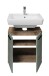 Waschbeckenunterschrank >Vista< 2 Türen, 1 Boden, schilfgrün / viking oak Dekor - 60x62x31 (BxHxT)