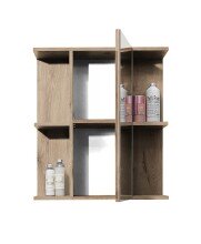 Badezimmerspiegelschrank >Vista< 1 Tür, Fächer, Spiegel / viking oak Dekor - 60x71x20cm (BxHxT)