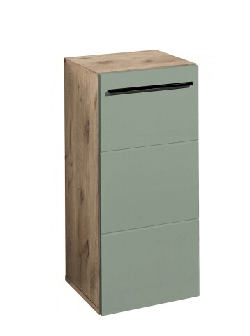 Badkommode >Vista< 1 Tür, 1 Boden, schilfgrün / viking oak Dekor - 34x72x31cm (BxHxT)