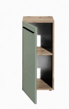 Badkommode >Vista< 1 Tür, 1 Boden, schilfgrün / viking oak Dekor - 34x72x31cm (BxHxT)