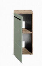Badkommode >Vista< 1 Tür, 1 Boden, schilfgrün / viking oak Dekor - 34x72x31cm (BxHxT)