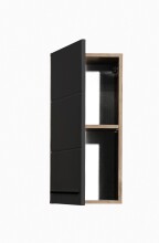 Hängeschrank >Vista< 1 Tür, 1 Boden, schwarz matt / viking oak Dekor - 34x70x23cm (BxHxT)