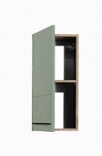 Hängeschrank >Vista< 1 Tür, 1 Boden, schilfgrün / viking oak Dekor - 34x70x23cm (BxHxT)